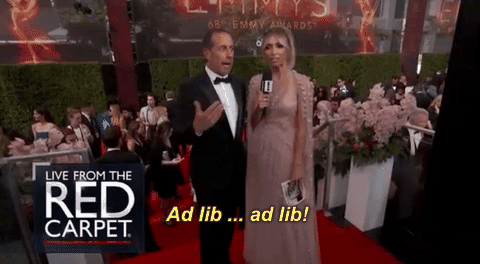 Jerry Seinfeld and Giuliana Rancic at the 2016 Emmys