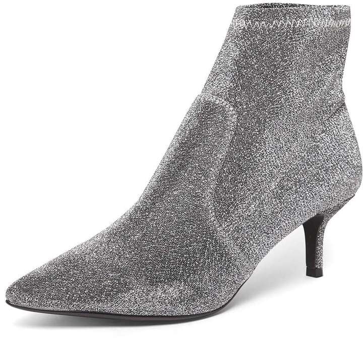Dorothy Perkins Silver 'Marni' Kitten Sock Boots