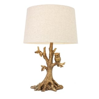 Gold Leaf Owl Lamp