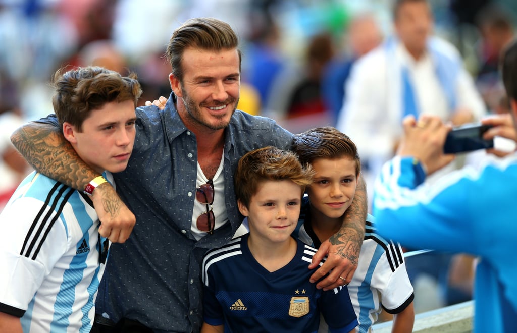 David Beckham and his boys went to the World Cup final.