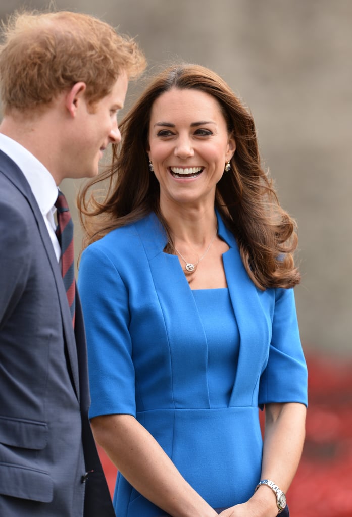 She looked happy to be hanging out with Prince Harry and Prince William when they visited the Tower of London in August 2014.