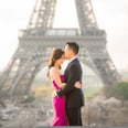 The Bride's 2-Piece Engagement Gown Almost Upstaged the City of Paris in the Background