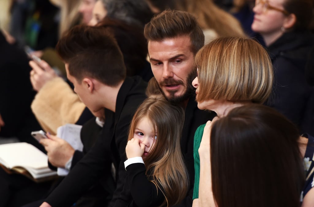 David Beckham and Kids at New York Fashion Week 2015