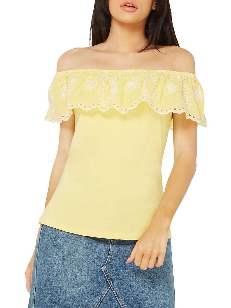 Dorothy Perkins Embroidered Off-the-Shoulder Top