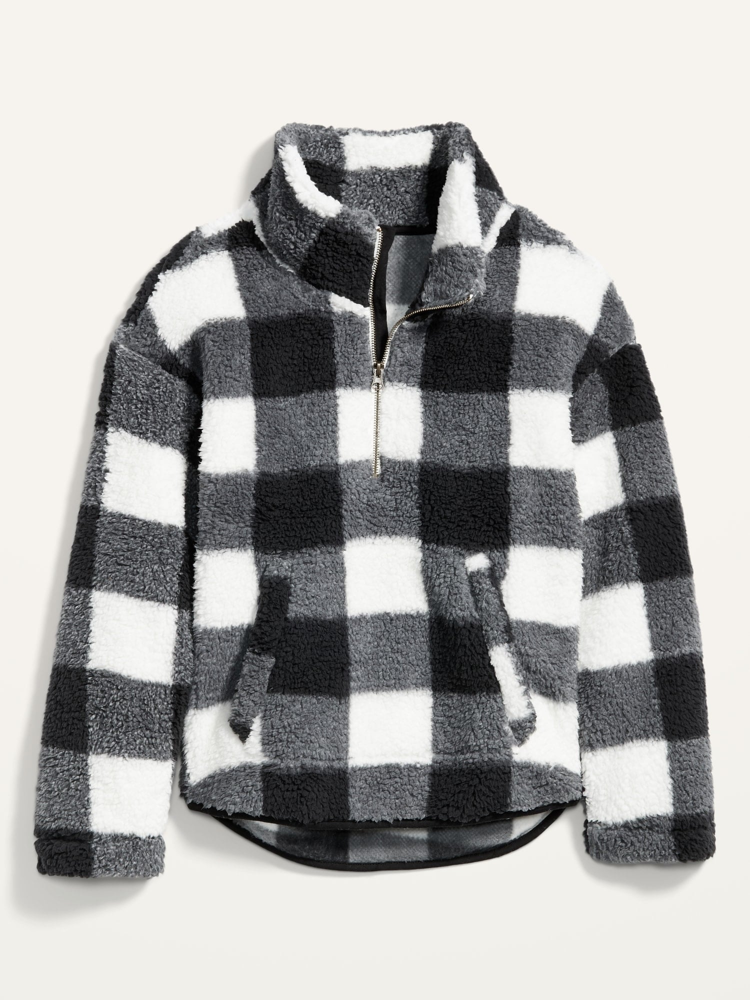 old navy black and white sherpa