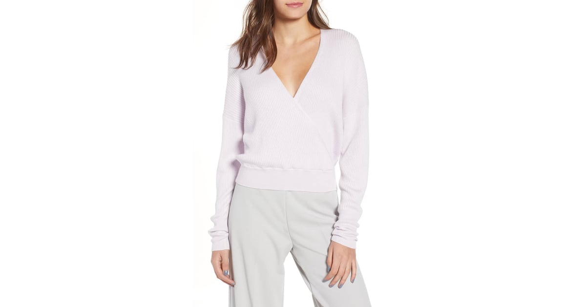 Leith rib top wrap sweater
