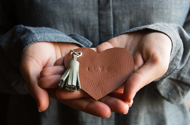 Leather Heart Key Chain