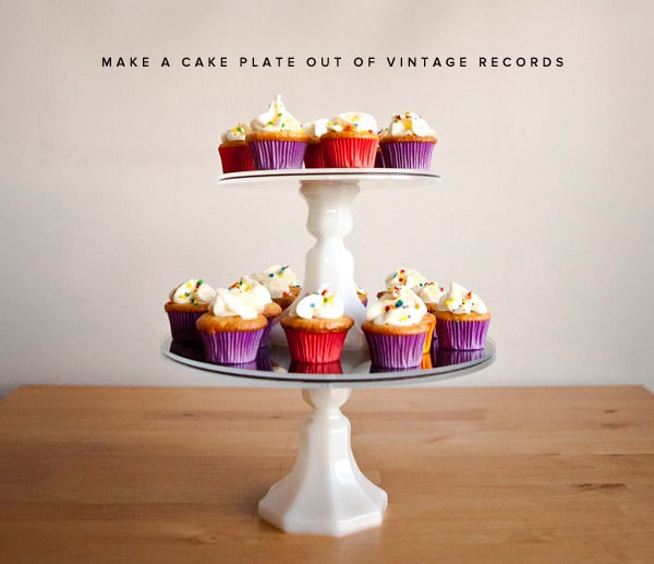 Old-Records Cupcake Holder