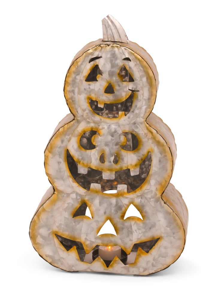 Galvanized Pumpkin Candle Holder Best TJ Maxx Halloween Decor