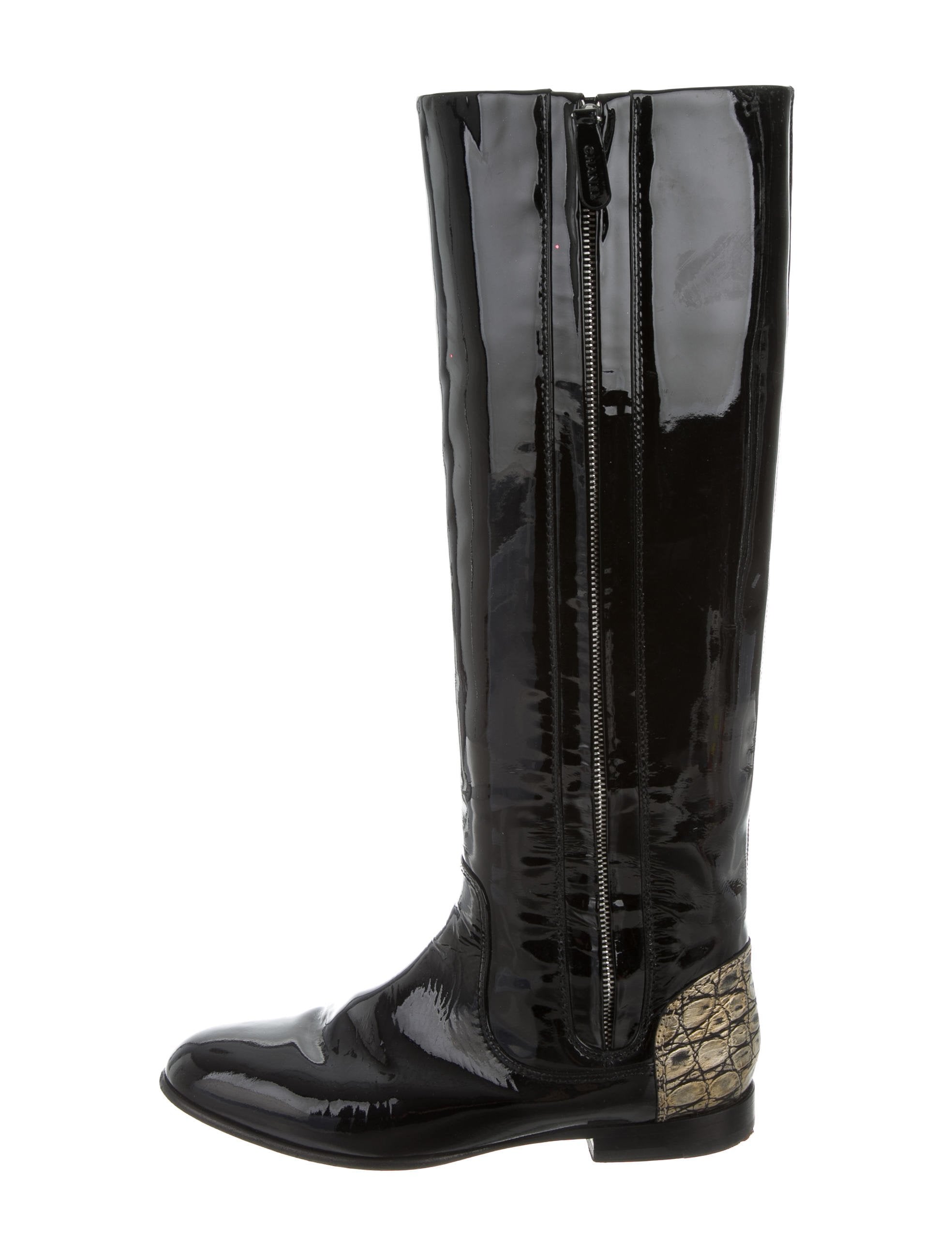 Chanel Patent Leather Knee-High Boots | You Can Get These 18 Chanel Pieces  For Way Less Than Retail | POPSUGAR Fashion Photo 12