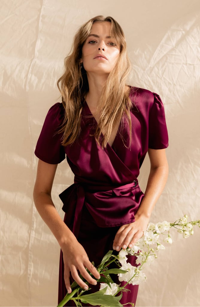 Chriselle Lim Wren Satin Wrap Top