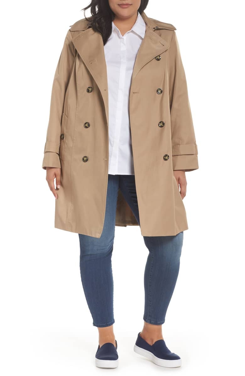 London fog double online breasted trench coat