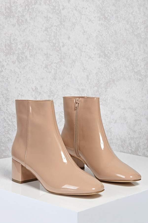 Forever 21 Patent Faux Leather Ankle Boots