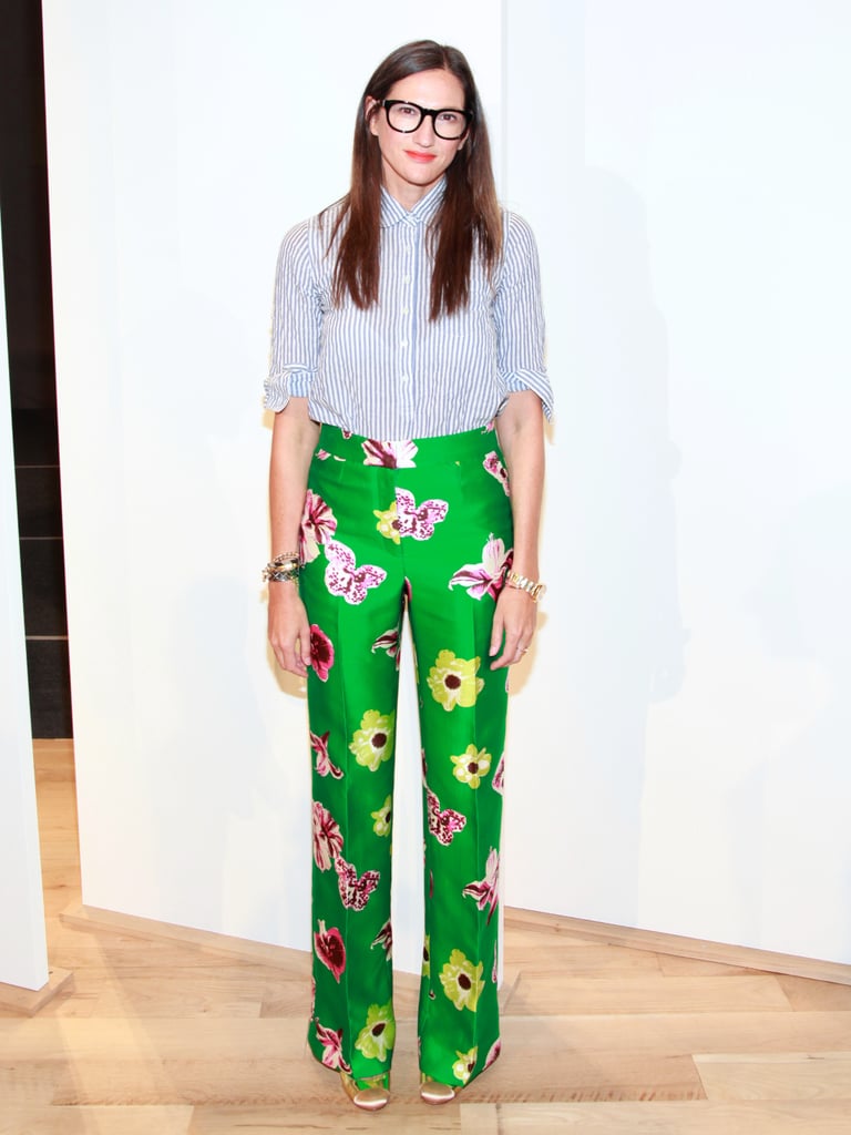 It takes major might to wear such bold pants, but her effortless pairing emboldens even the faintest-of-fashion-heart.