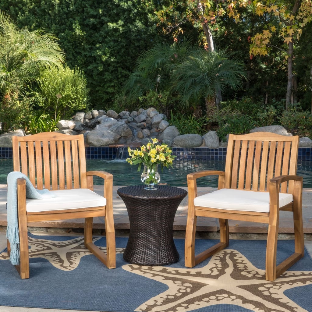 Avalon Acacia Chat Set Best Target Outdoor Furniture For Small Spaces