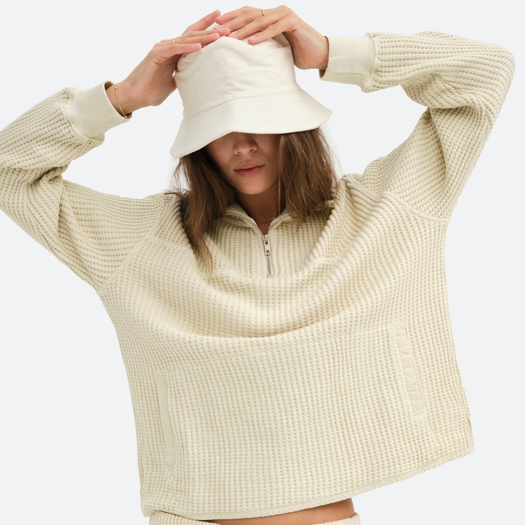 Organic Waffle Half-Zip Sweatshirt