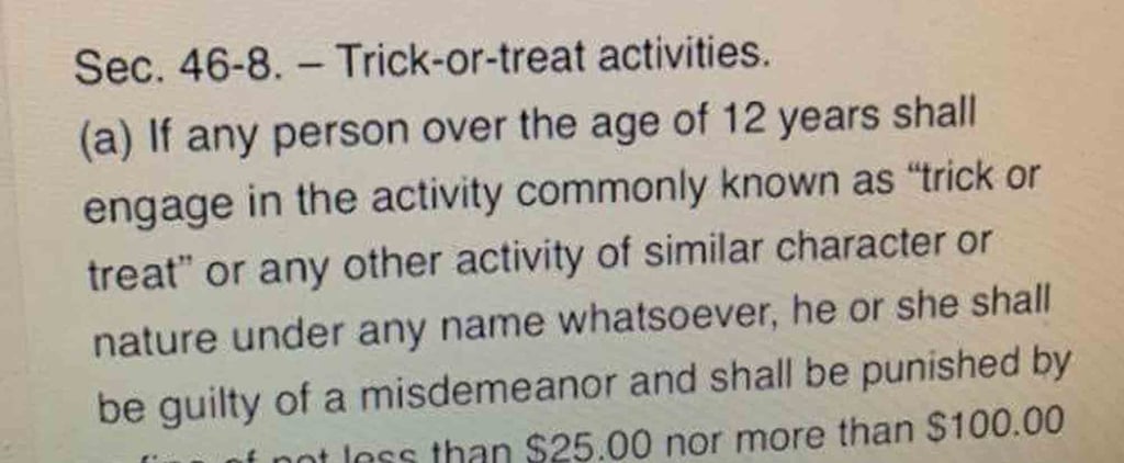 Town Threatens to Jail Kids Over 12  For Trick-or-Treating