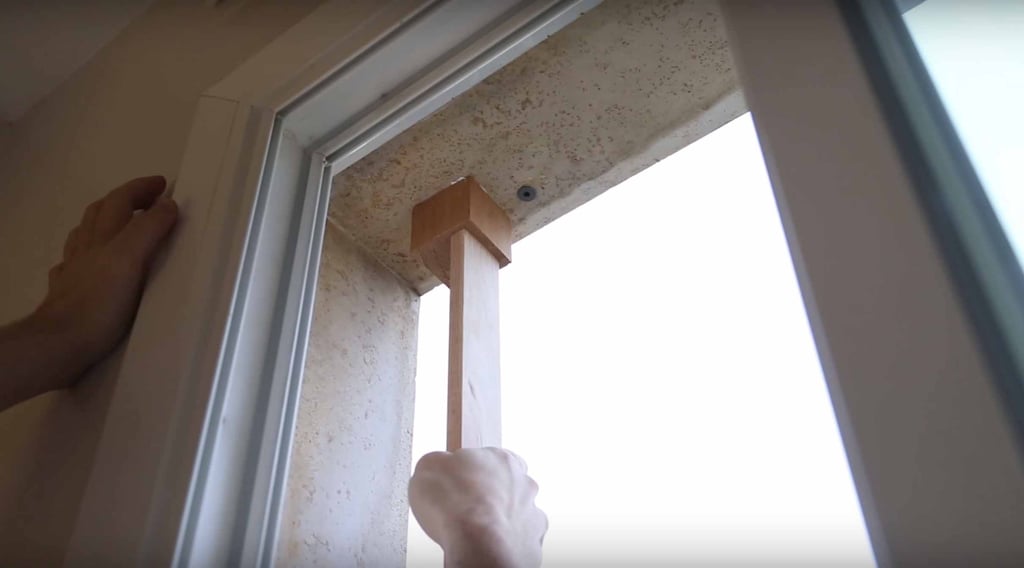 "I used a flexible piece of wood to apply strength between the facing blocks while the glue dries," he explained.