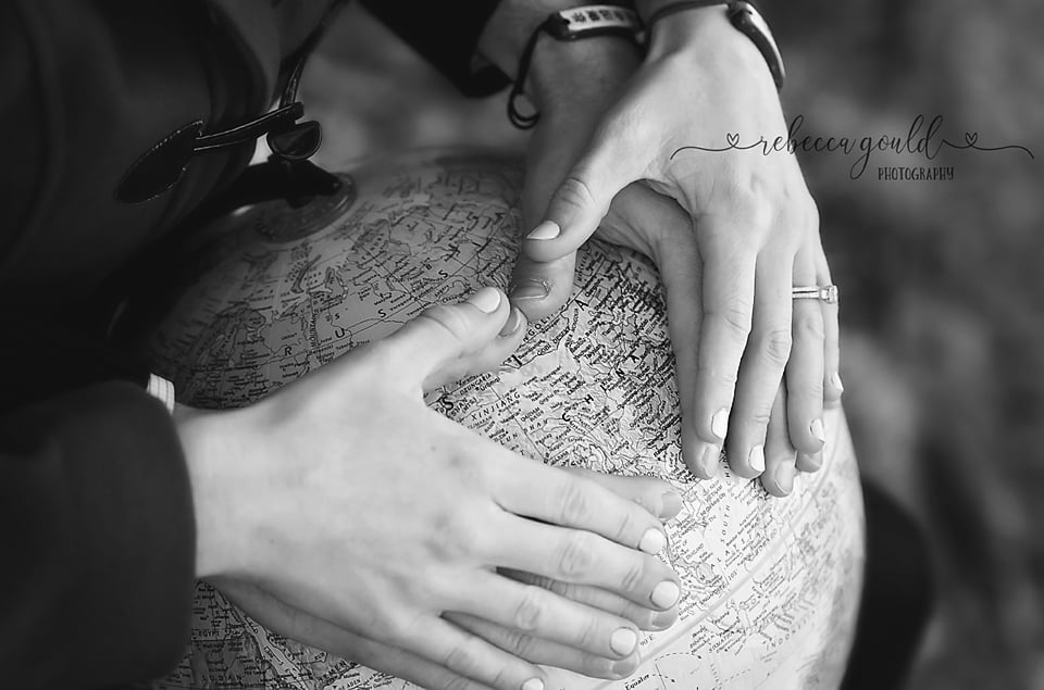 A Heart Hands on a Globe (Instead of a Belly!) Photo