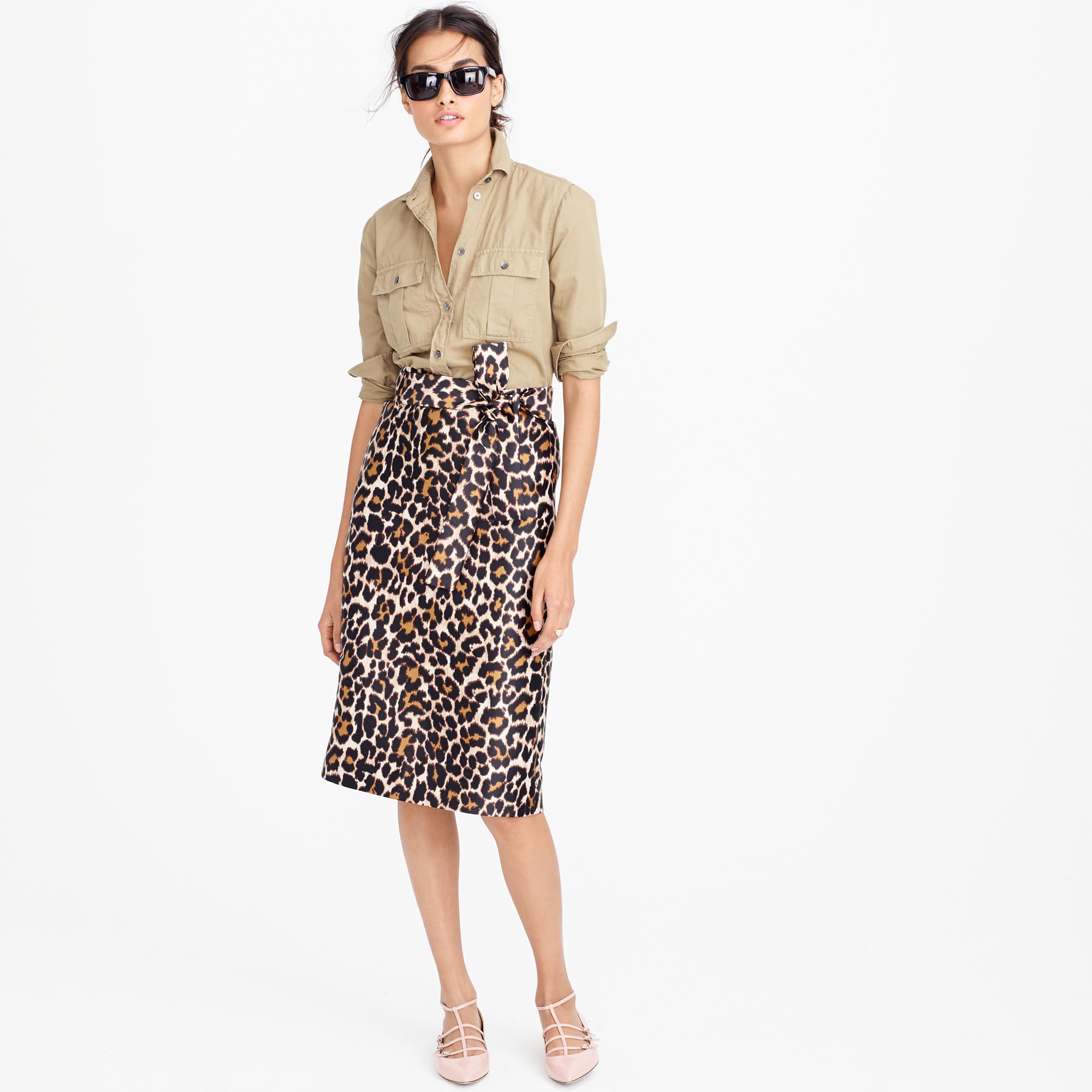 j crew leopard print skirt
