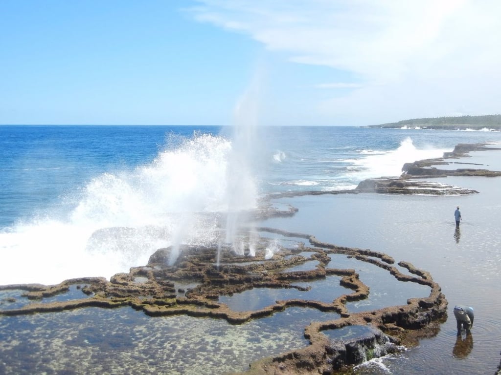 Garfors was lucky enough to be able to see the blowholes in Tonga. He says the waves push water through small tunnels, creating geyser effects on land.