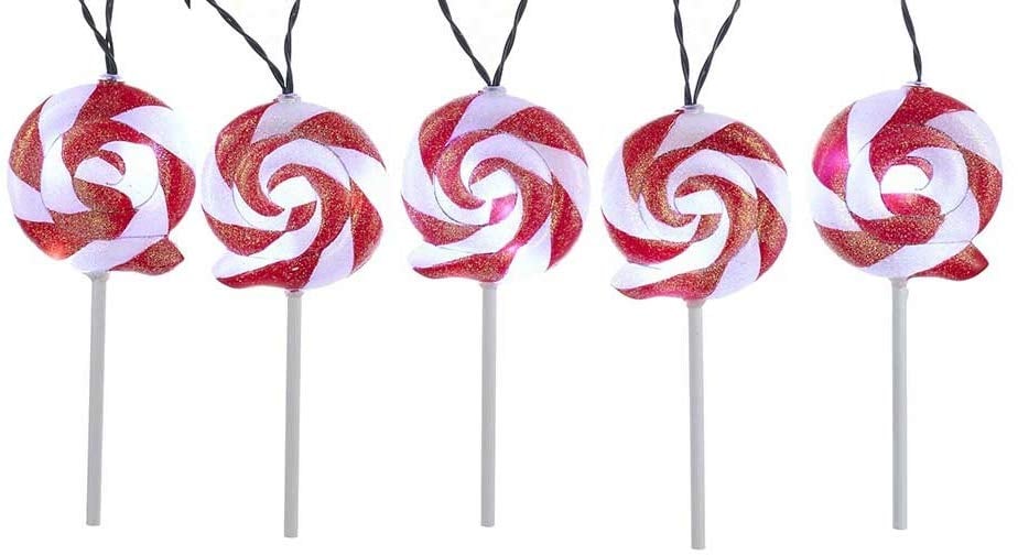 LED Candy Swirl Lollipop Light Set