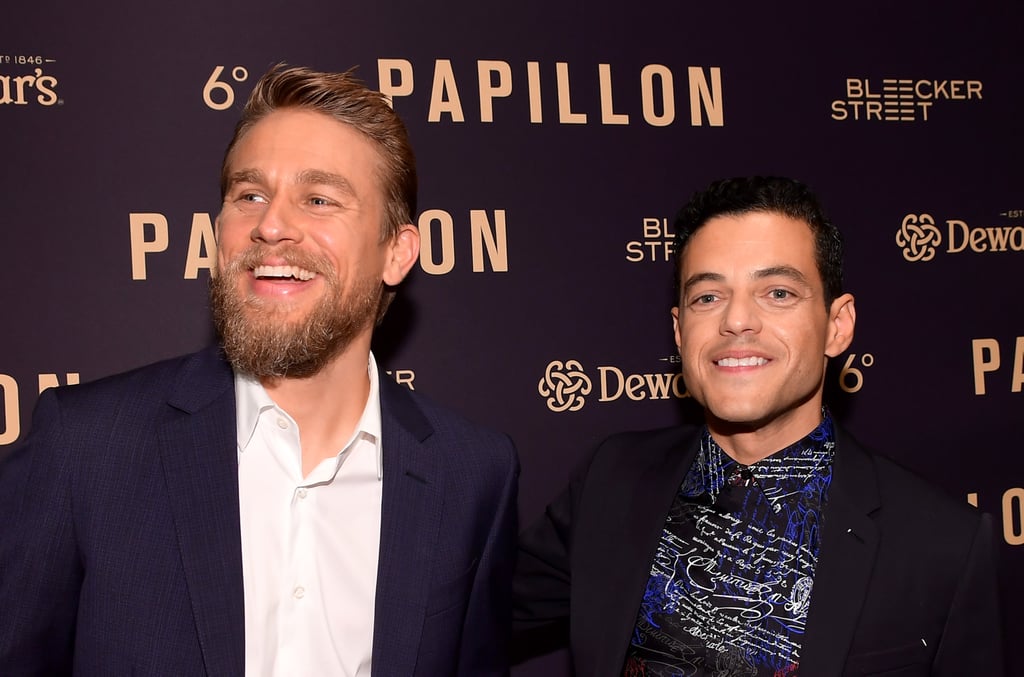 Charlie Hunnam and Rami Malek at Papillon Premiere Aug. 2018