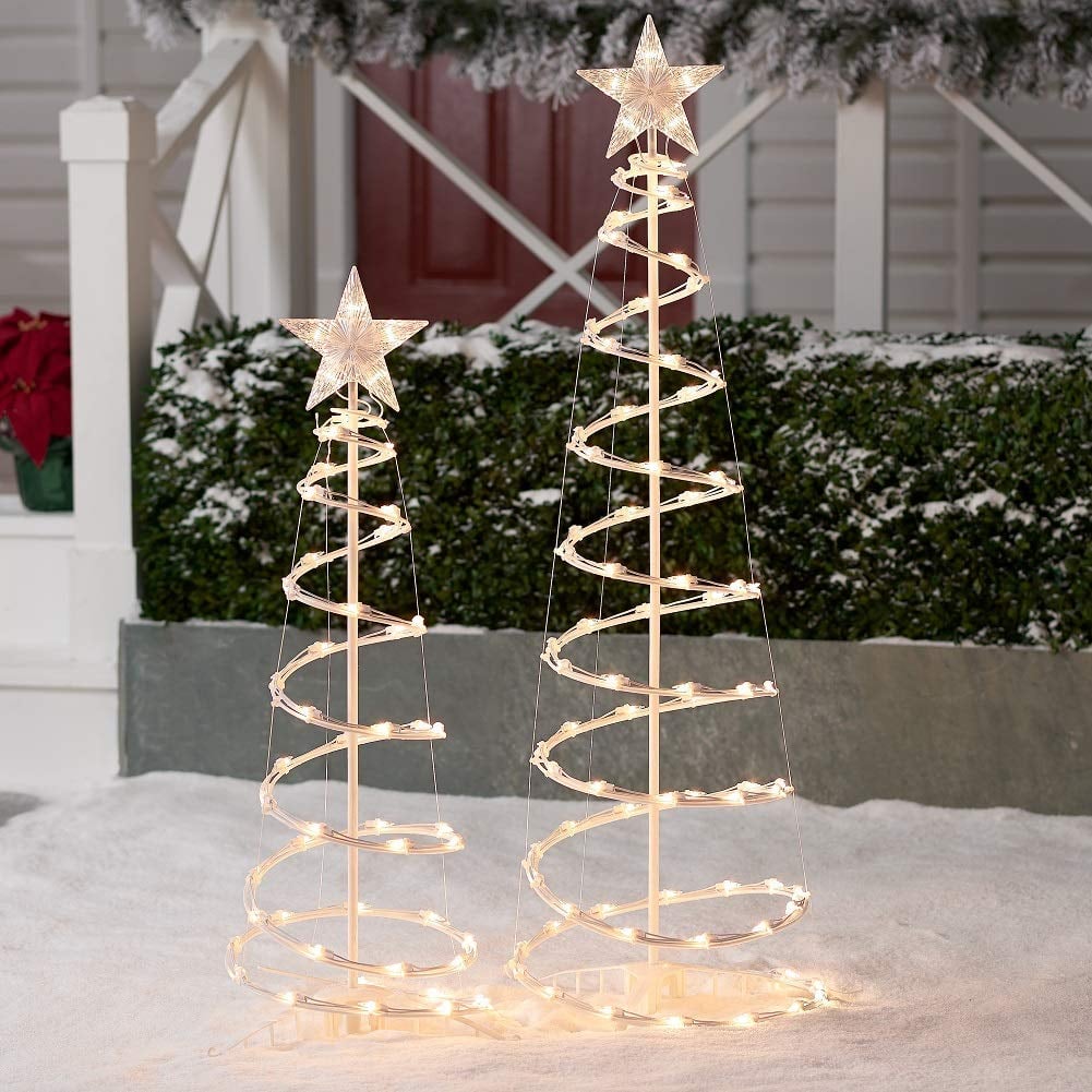 spiral light up mini trees for christmas