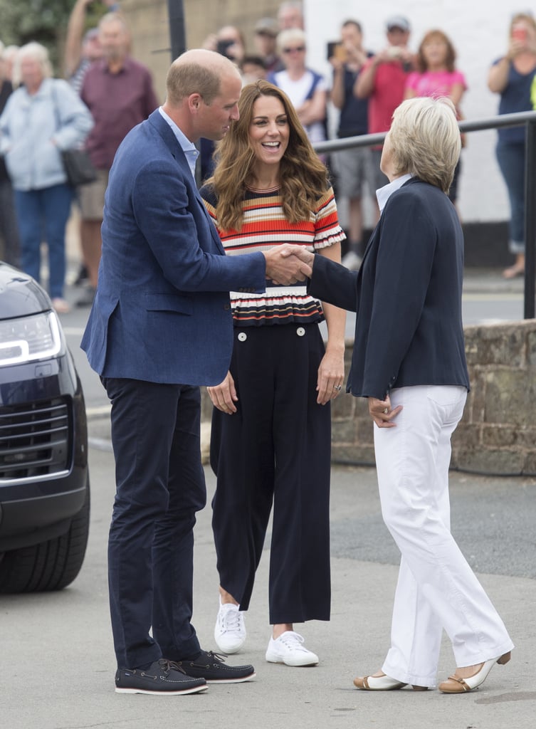 Kate Middleton Striped Peplum Shirt By Sandro 2019