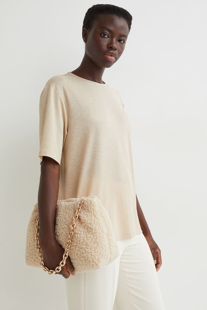 A Cute Bag: H&M Faux Shearling Clutch Bag