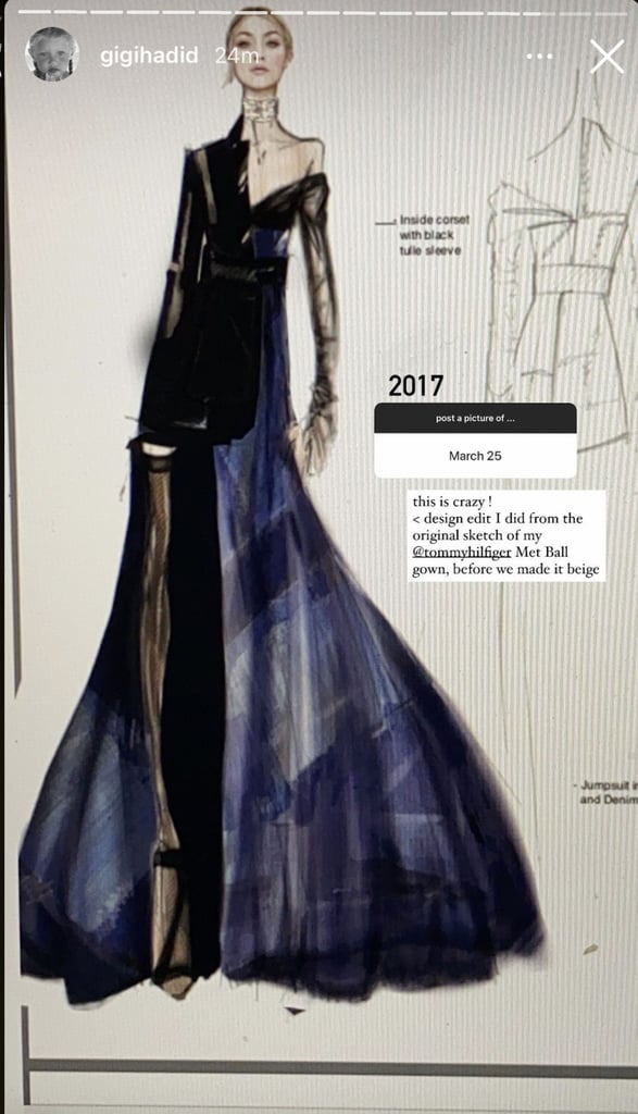 The Original Sketch of Gigi Hadid's 2017 Met Gala Dress