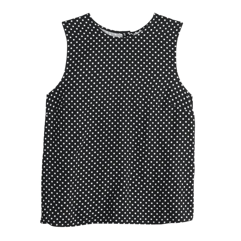 Silky Button Back Shell in Jet Black Medium Dot