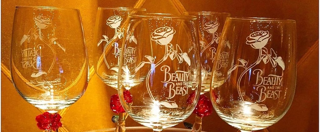 Disneyland Paris Enchanted Rose Wine Glasses