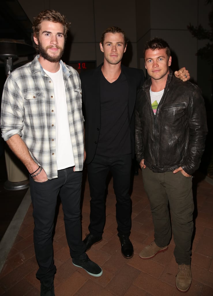 Liam, Chris, and Luke posed for a picture together at an LA event in April 2013.
