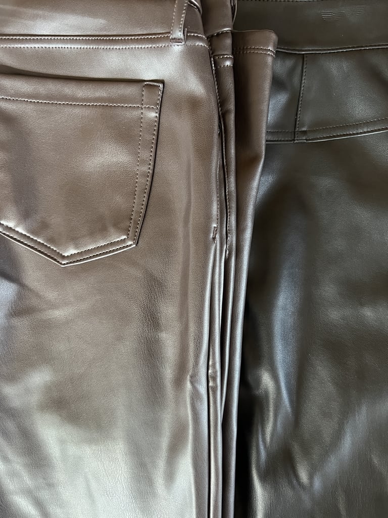 Katelyn Solid Ruched Leather Pants