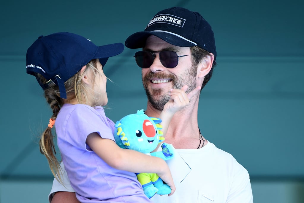 Chris Hemsworth and Daughter India Commonwealth Games 2018