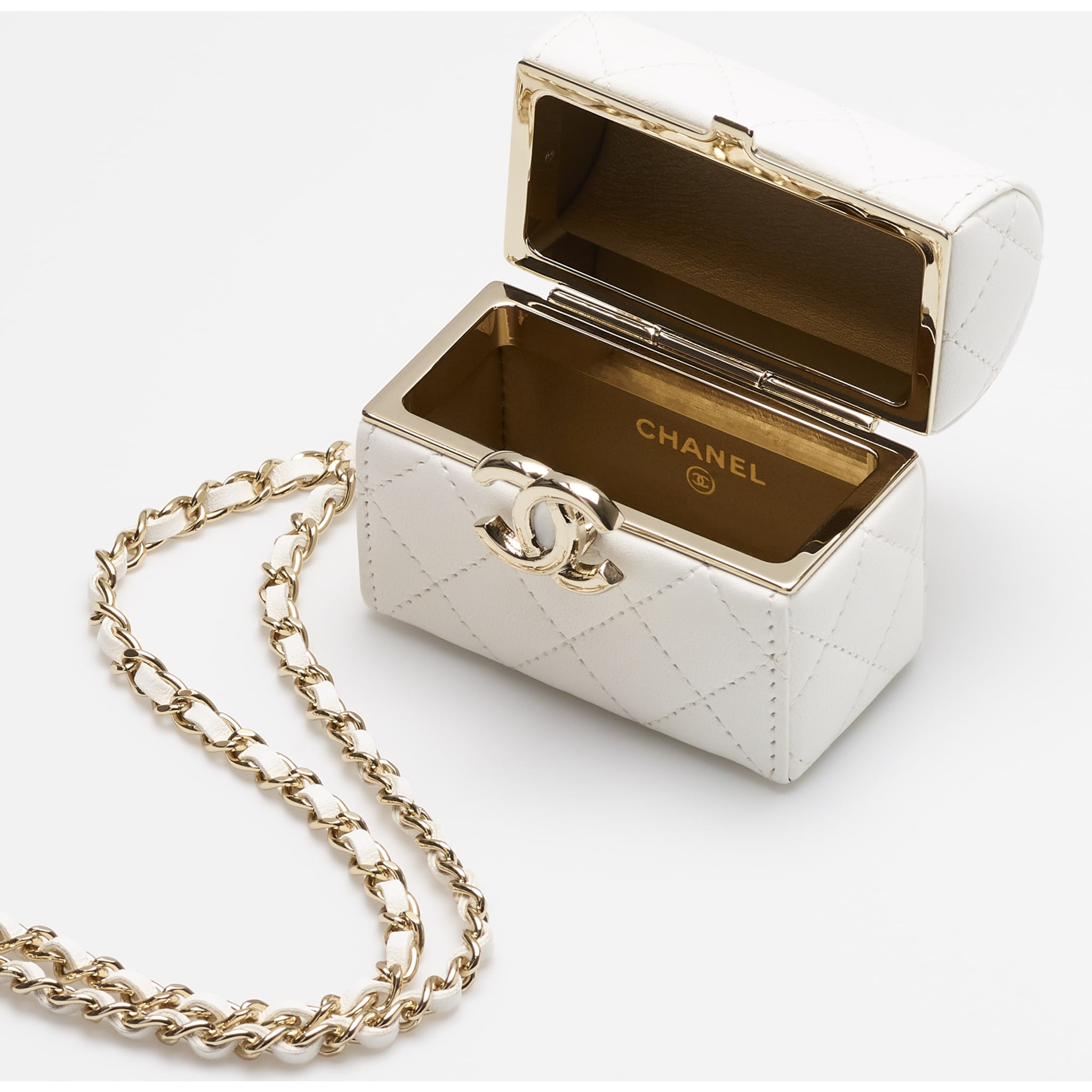 Chanel Pearl Crystal Airpods Case Necklace