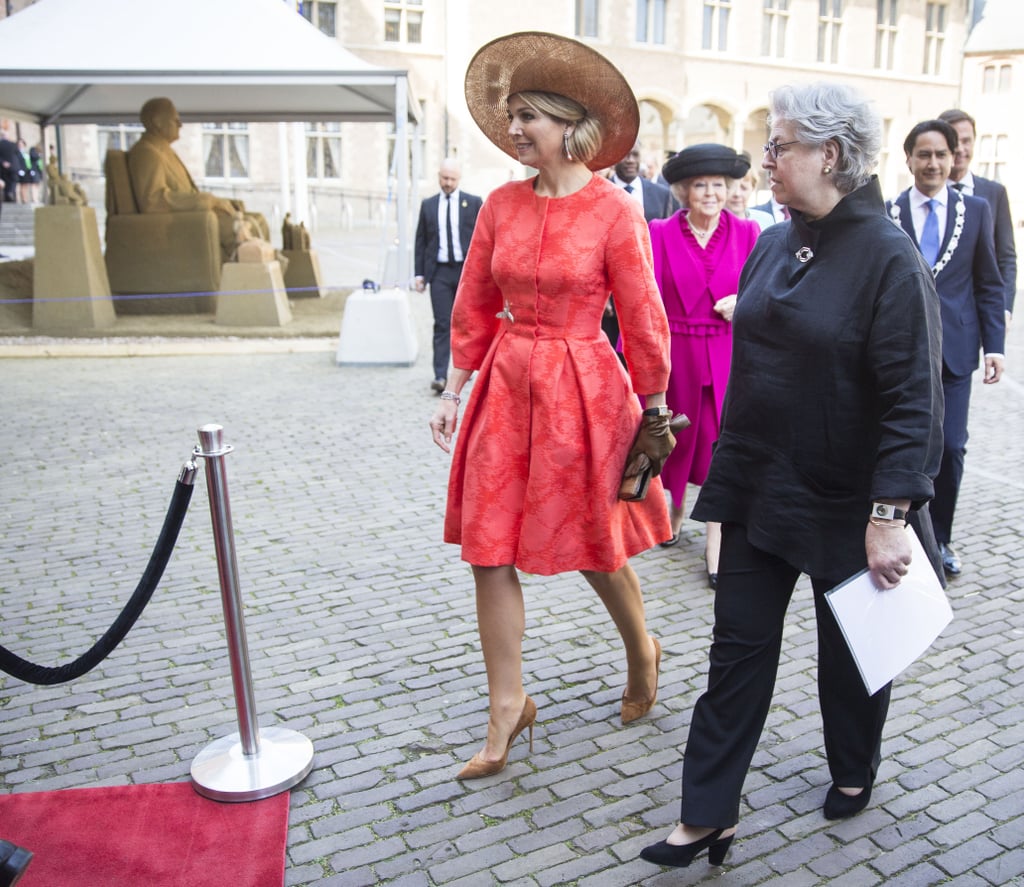 Queen Maxima Wears Neon Orange April 2016