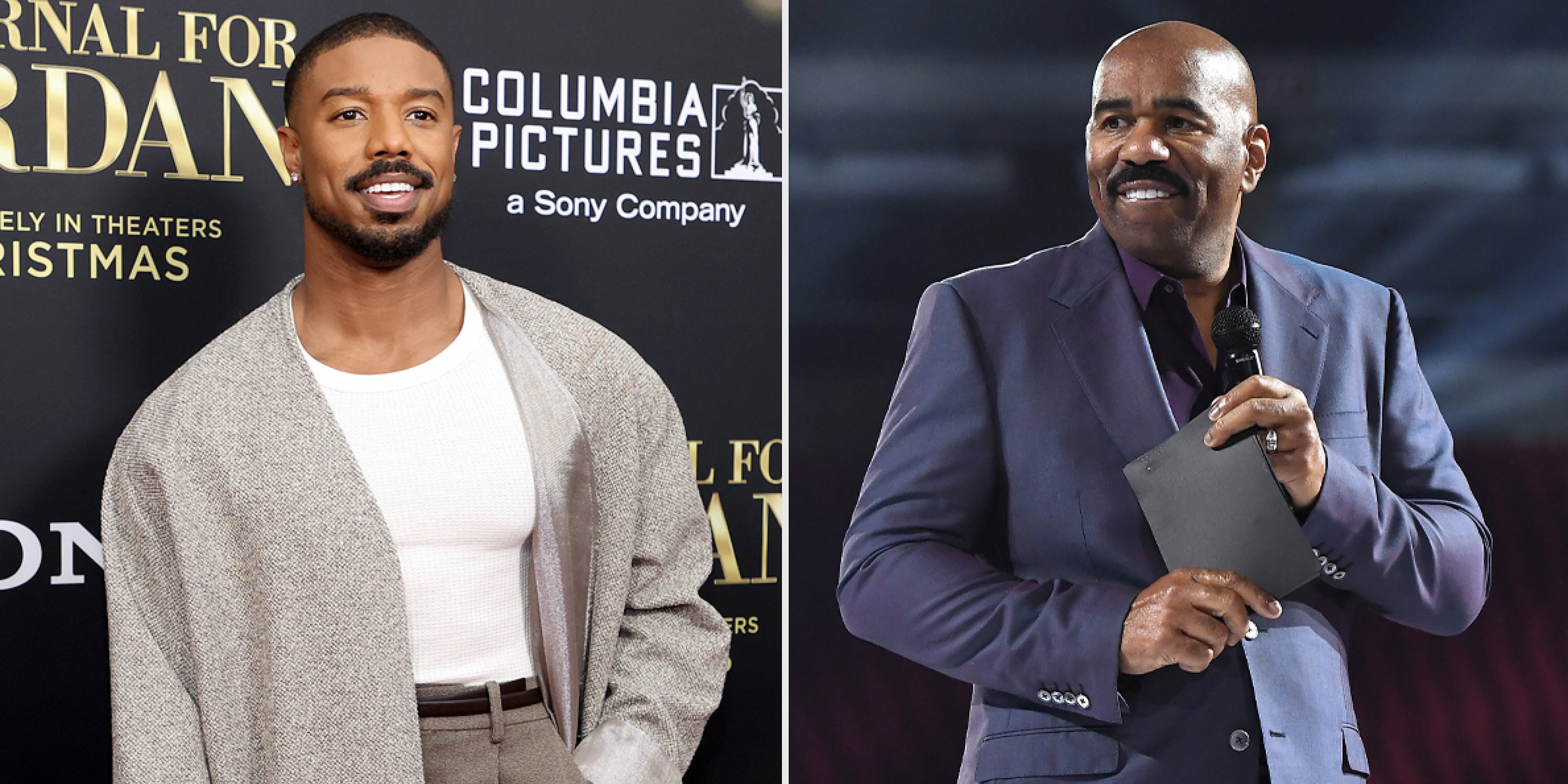 Steve Harvey and Michael B. Jordan Discuss Lori Harvey PS Celebrity(02)