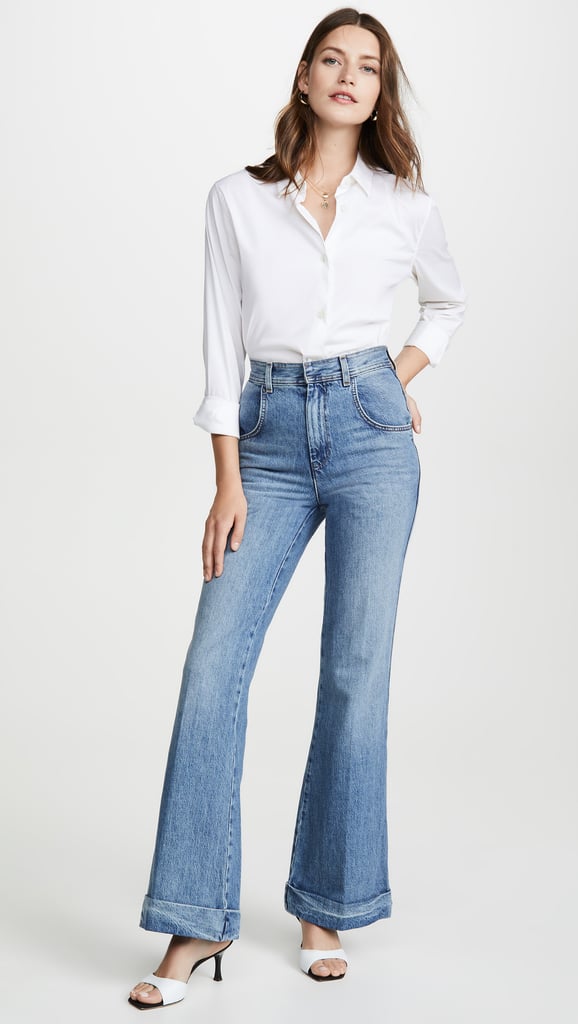 Re/Done The 70'S Ultra High Rise Cuffed Bell Bottom Jeans