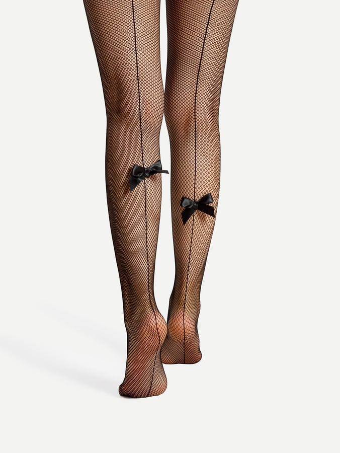 Shein Bow Detail Fishnet Tights
