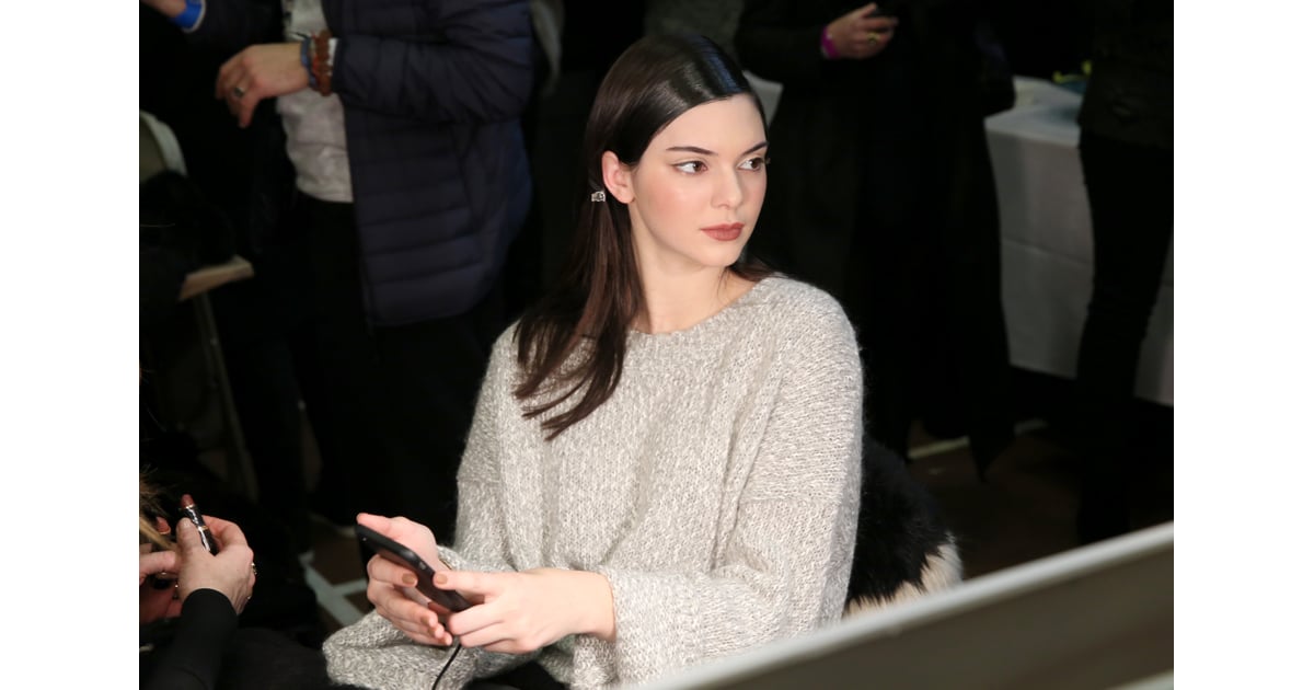 Kendall Hung Out Backstage at Donna Karan in an Oversize Oatmeal