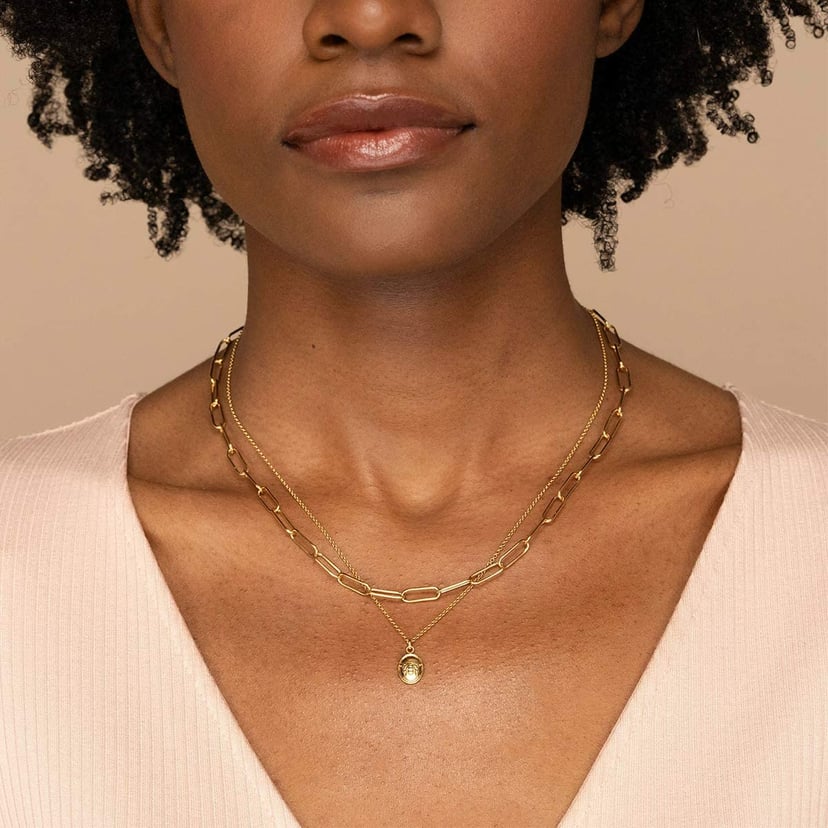 Fashion Women Minimalist Necklace Jewelry Stainless Steel Gold