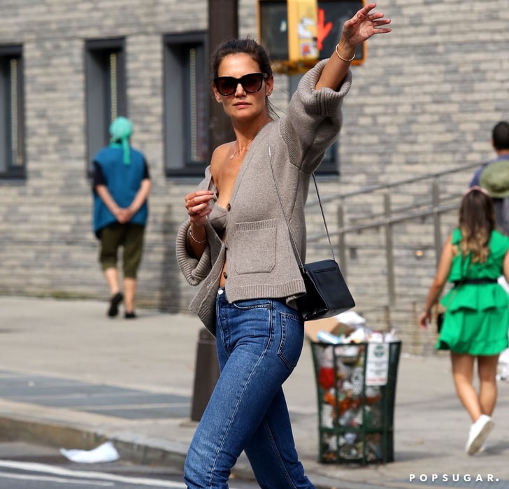 Katie Holmes Explains How Her Viral Cashmere Bra Moment Happened