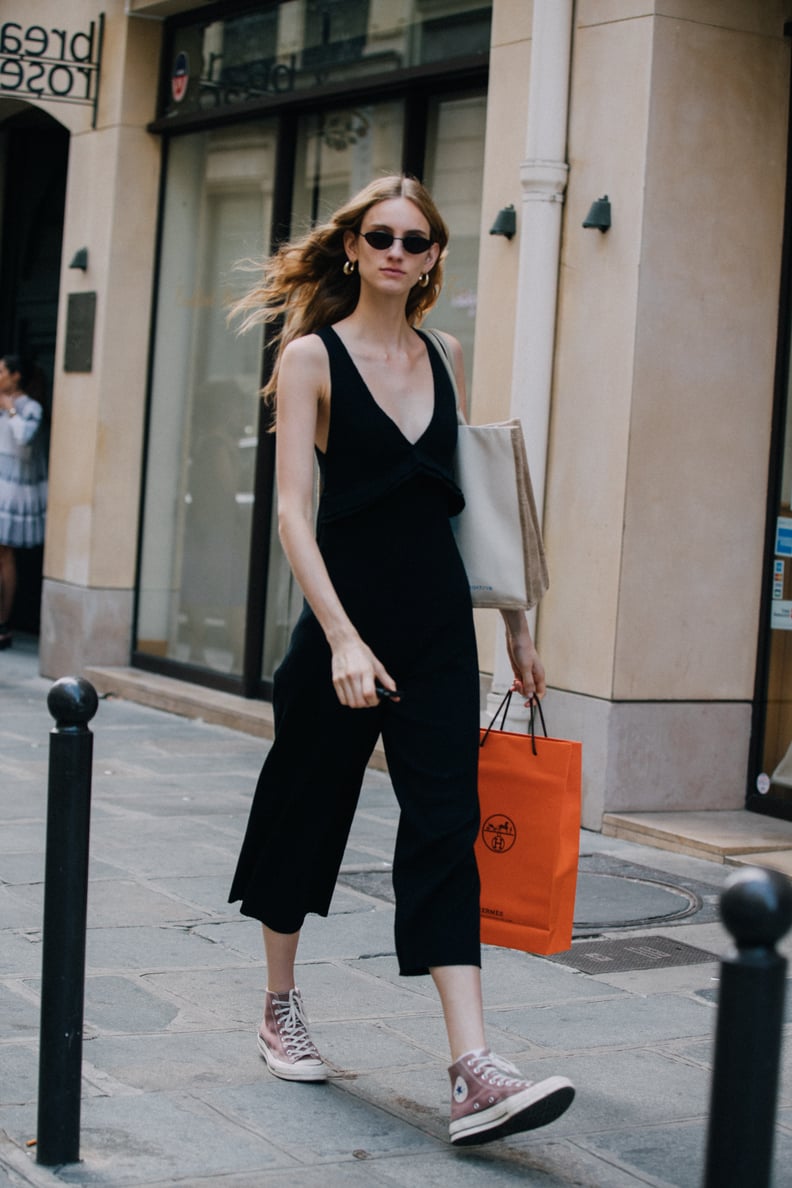 The Outfit: A Jumpsuit + Sneakers + Bag
