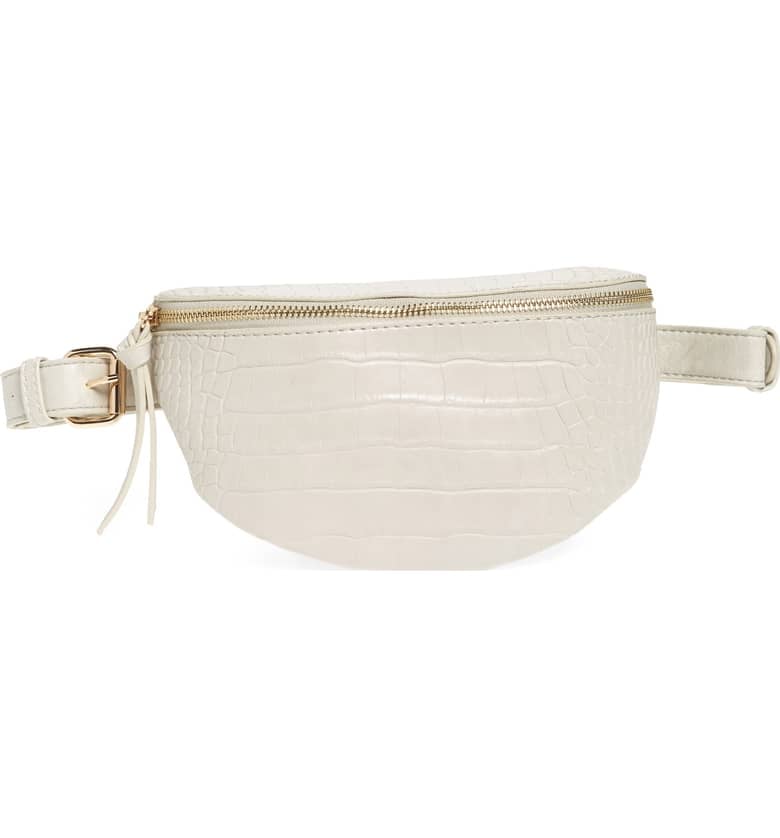 Leith Embossed Faux Leather Belt Bag