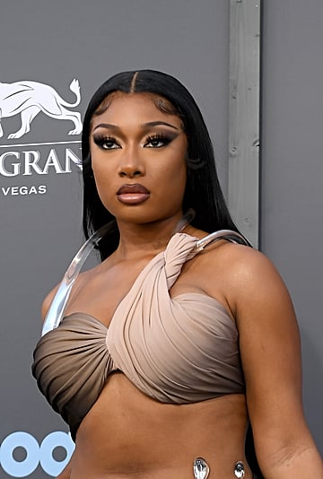 Megan Thee Stallion Wears a Mugler Ombré Miniskirt Set