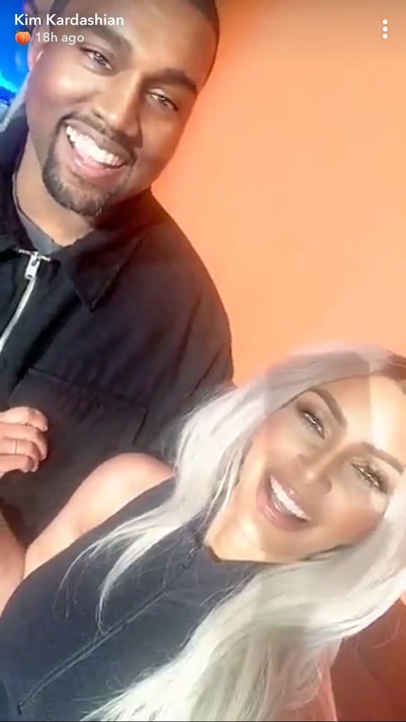 Kim Kardashian and Kanye West on Family Feud Snapchat Photos