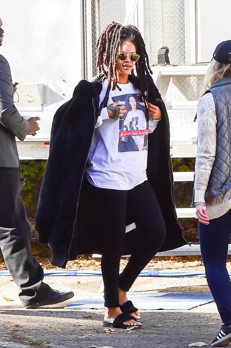 Someone Took a Photo of Rihanna in Her Hillary Gear and Turned That Into a Shirt