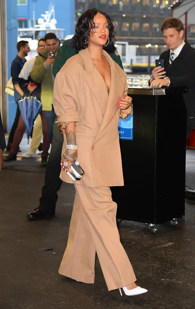Style an Oversize Pantsuit With No Blouse